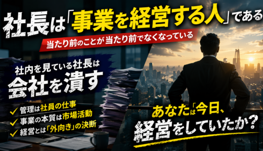 第3話：社長は「事業を経営する人」である ── 当たり前のことが当たり前でなくなっている